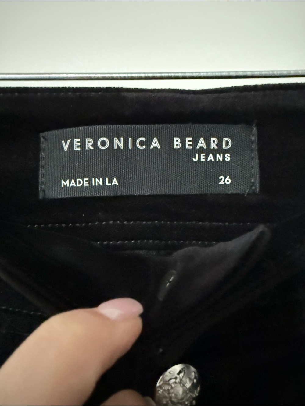 Veronica Beard Debbie High-Rise Velvet Skinny pant Jeans in Black - Size 26 - Picture 4 of 8